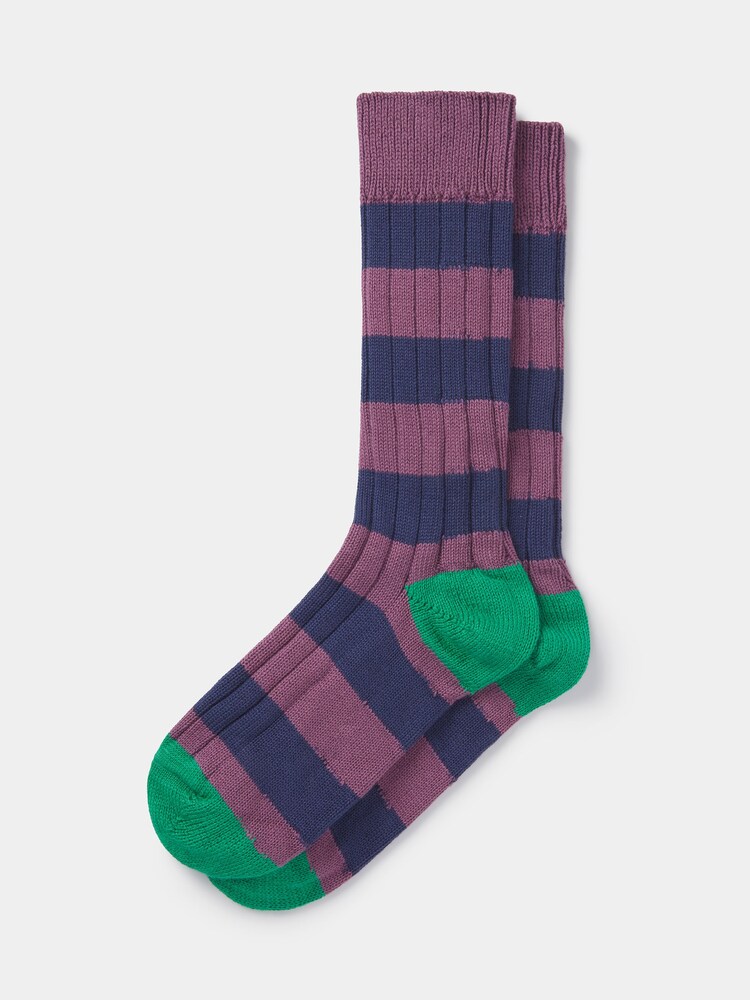 Aubin Rugby Striped 100% Cotton Socks - Image 1 of 1