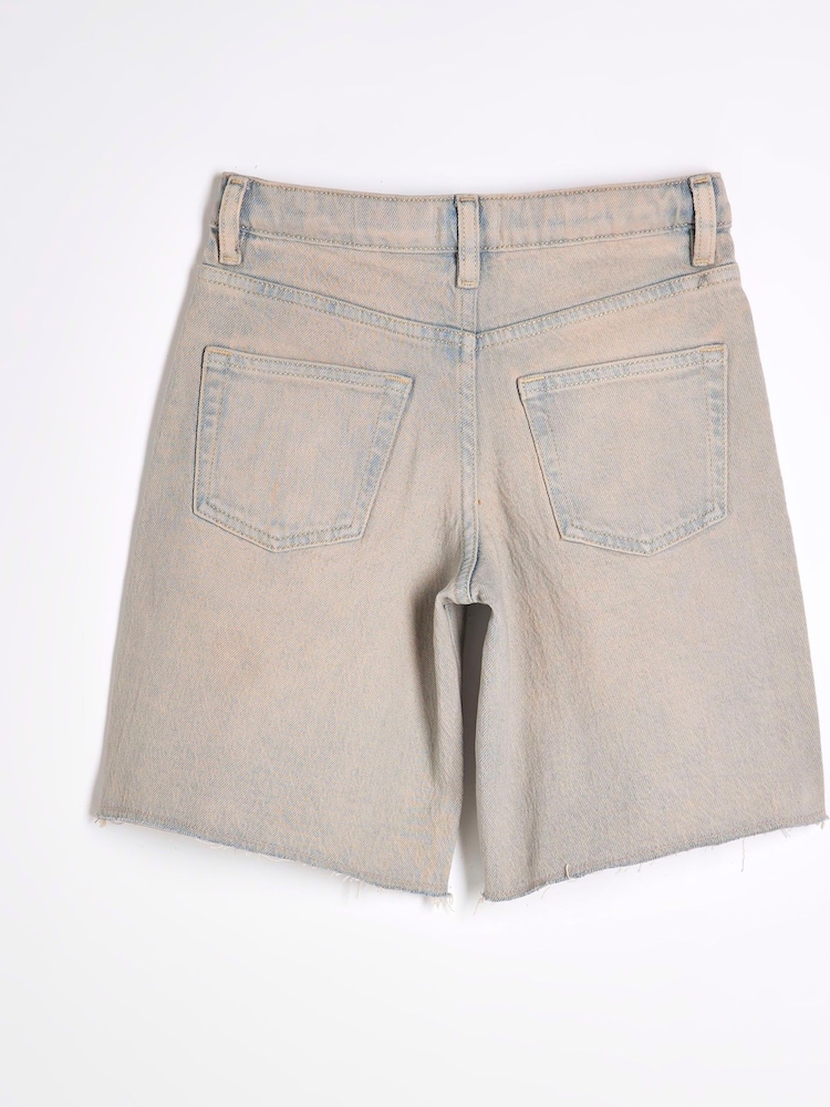 River Island Blue Girl Distressed Shorts - Image 2 of 4