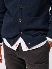 Aubin Blue Hales Lambswool Cardigan - Image 4 of 5