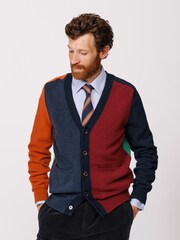 Aubin Blue Hales Lambswool Cardigan - Image 1 of 5