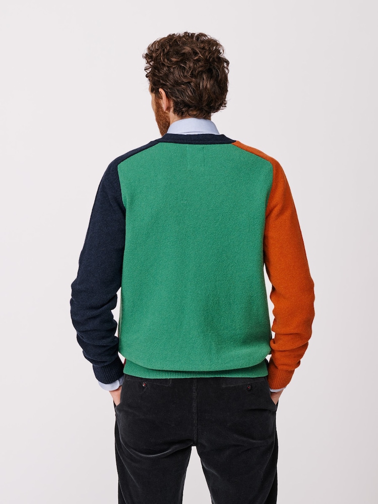 Aubin Blue Hales Lambswool Cardigan - Image 2 of 5