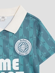 River Island Blue Boys Football 100% Cotton T-Shirt and Shorts Set - Image 5 of 5