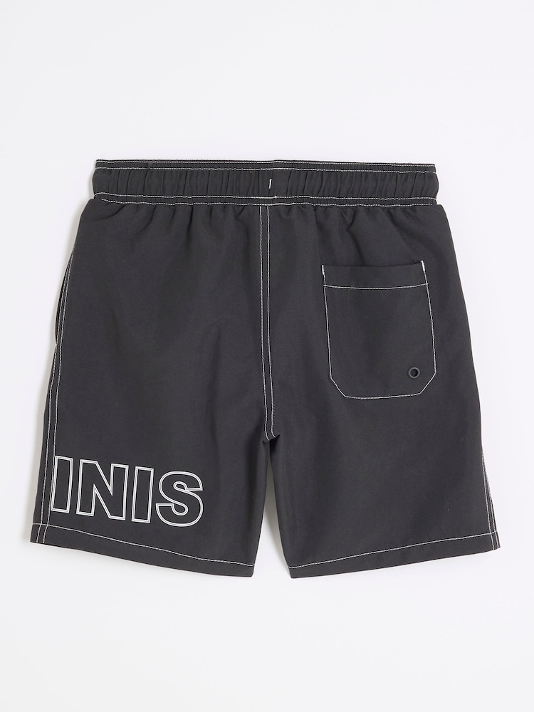 River Island Black Boys Luminis Swim Shorts - Image 2 of 4