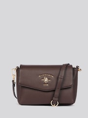 U.S. Polo Assn. Brown Womens Stanford Flap Cross-Body Bag - Image 2 of 6