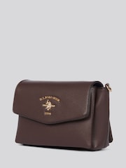U.S. Polo Assn. Brown Womens Stanford Flap Cross-Body Bag - Image 4 of 6