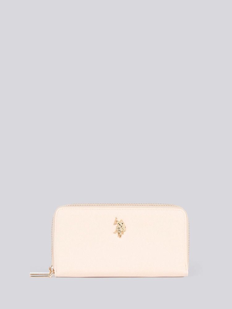 U.S. Polo Assn. Cream Womens Jones Large D-Zip Wallet - Image 1 of 6