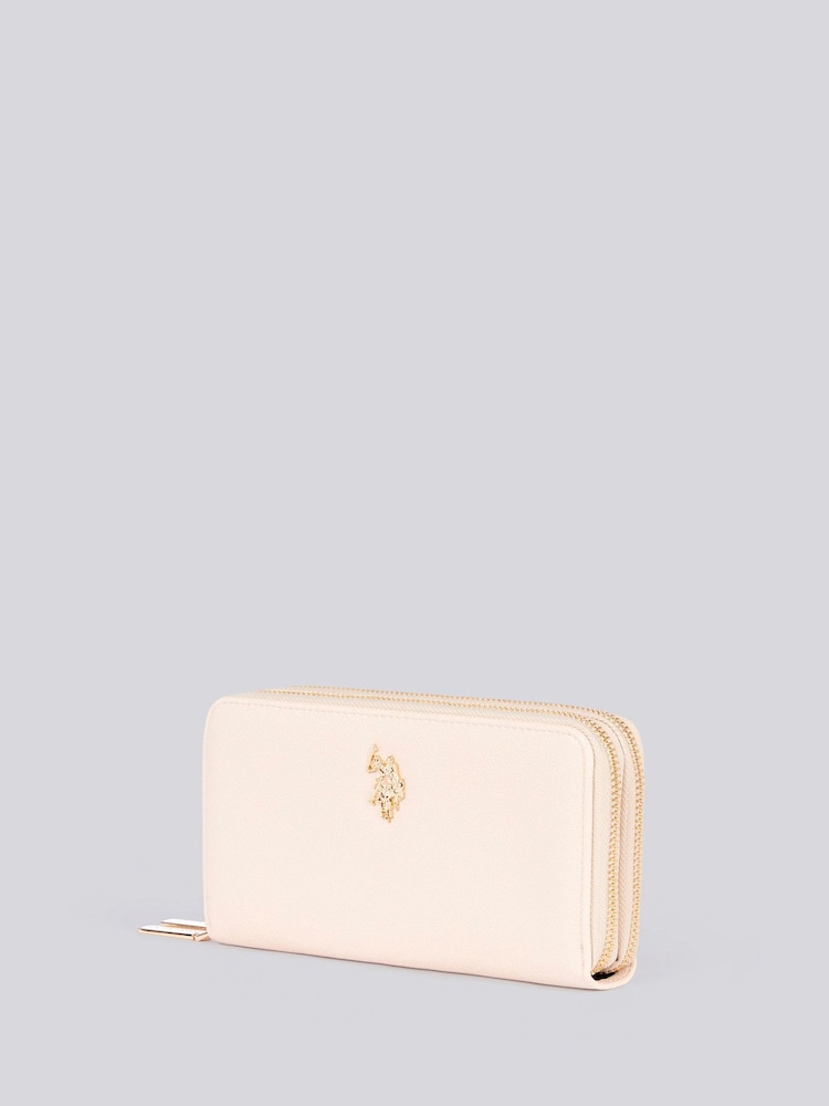 U.S. Polo Assn. Cream Womens Jones Large D-Zip Wallet - Image 2 of 6