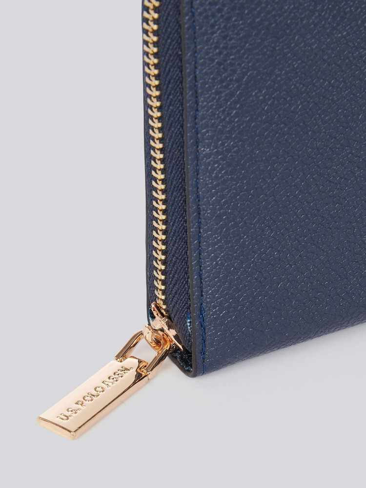 U.S. Polo Assn. Blue Womens Jones Chic Zip Around Wallet - Image 6 of 6