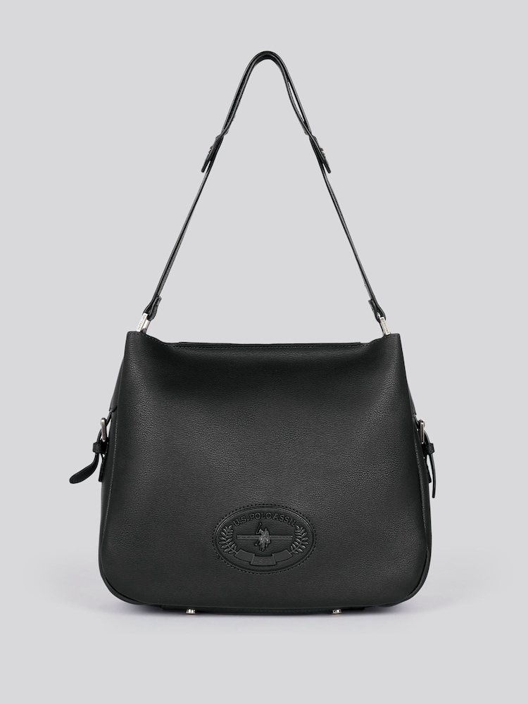 U.S. Polo Assn. Black Womens Retro Hobo Bag - Image 1 of 8