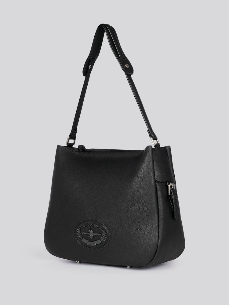 U.S. Polo Assn. Black Womens Retro Hobo Bag - Image 2 of 8