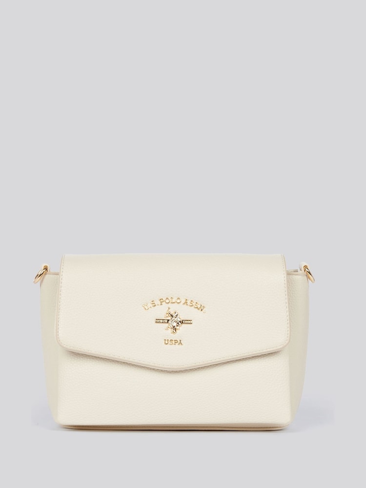 U.S. Polo Assn. Cream Womens Stanford Flap Cross-Body Bag - Image 1 of 6