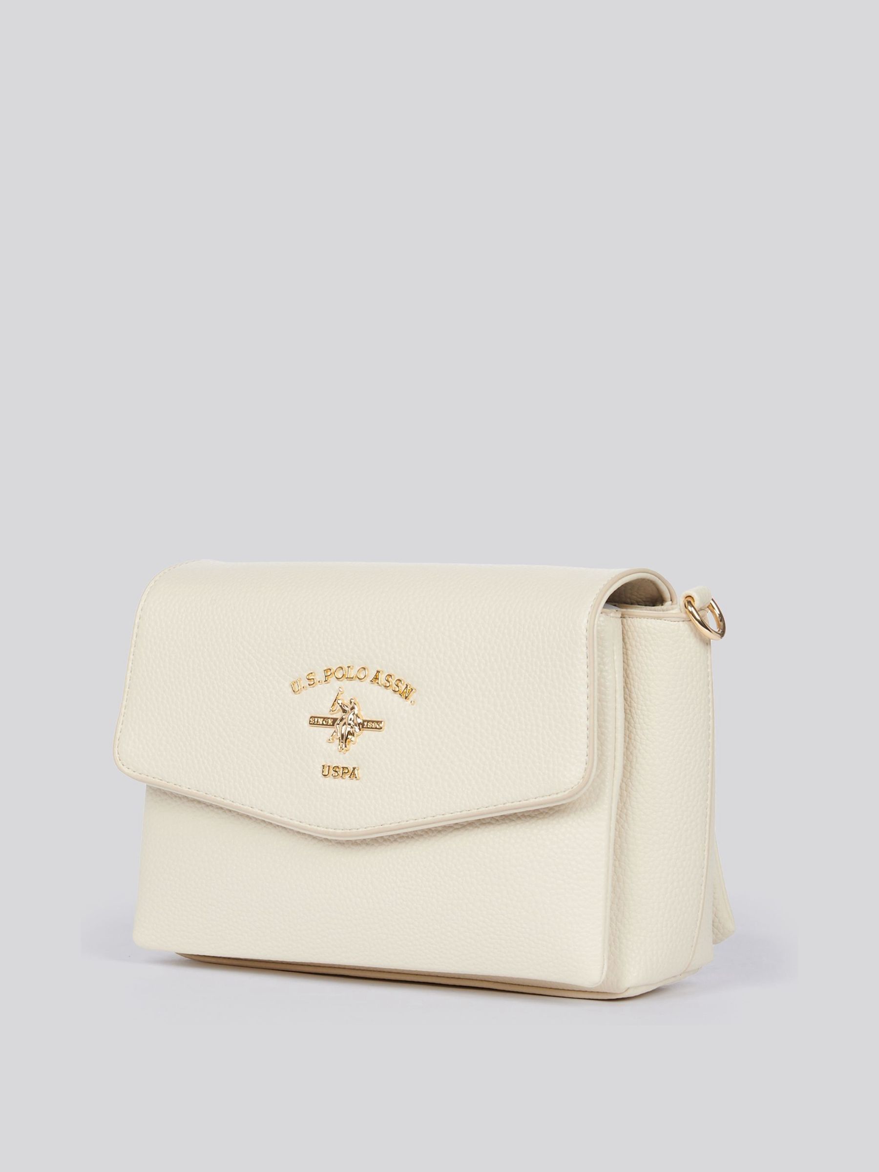 Buy U.S. Polo Assn. Cream Womens Stanford Flap Cross-Body Bag from