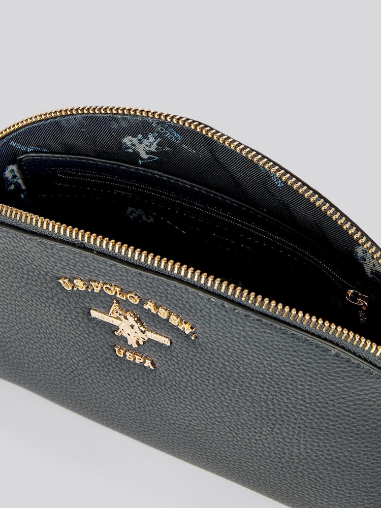 U.S. Polo Assn. Black Womens Stanford Round Beauty Bag - Image 6 of 6