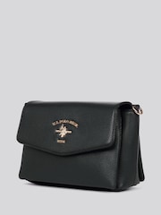 U.S. Polo Assn. Black Womens Stanford Flap Cross-Body Bag - Image 4 of 6