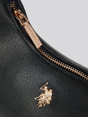Preto - U.S. Polo Assn. Bolsa Hobo pequena redonda Jones para mulheres - Imagem 5 de 7