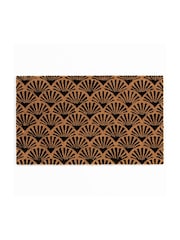 Esselle Natural Astley Scallop Deco Black Doormat 45x75cm - Image 1 of 5