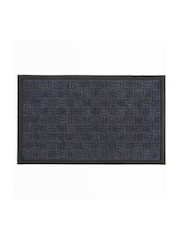 Esselle Grey Millbrook Cross Embossed Backed Polypropylene Doormat 45x75cm - Image 1 of 3