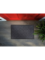Esselle Grey Millbrook Cross Embossed Backed Polypropylene Doormat 45x75cm - Image 2 of 3