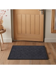Esselle Grey Millbrook Cross Embossed Backed Polypropylene Doormat 45x75cm - Image 3 of 3