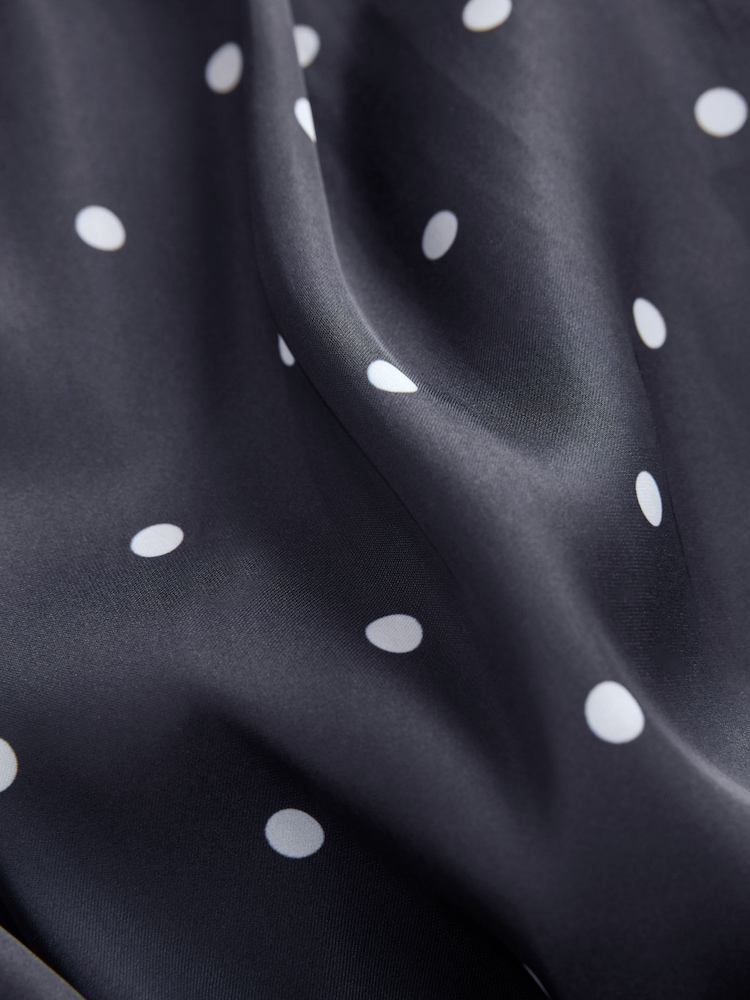 Dunkles Marineblau - Polka Dot Satin Halter Top - Bild 9 von 9