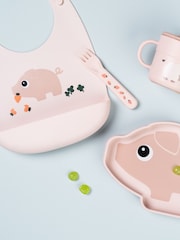 Done by Deer Pink Silicone Bib Pigee - Image 1 of 3