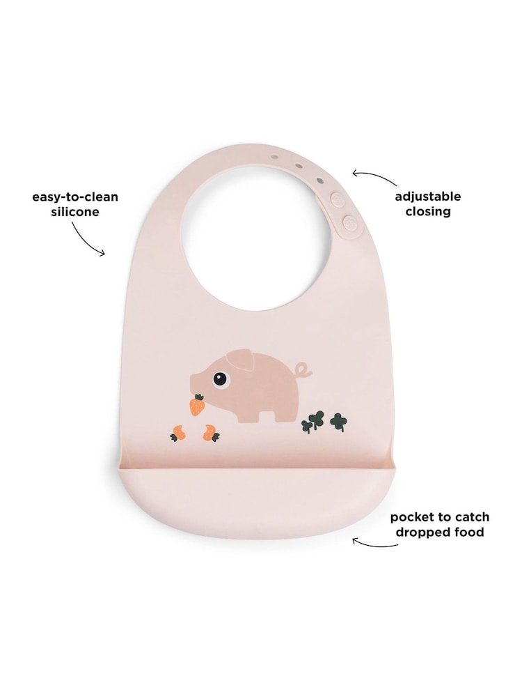 Done by Deer Pink Silicone Bib Pigee - Image 3 of 3