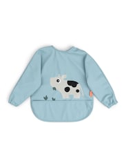Done by Deer Blue Sleeved Pocket Bib Tiny Farm - Image 2 of 4
