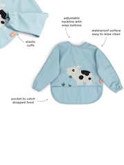 Done by Deer Blue Sleeved Pocket Bib Tiny Farm - Image 4 of 4