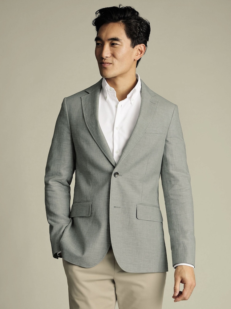 Charles Tyrwhitt Grey Slim Fit Slim Fit Jacket - Image 1 of 5