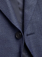Charles Tyrwhitt Blue Slim Fit Slim Fit Italian Luxury Hopsack Jacket - Image 5 of 5