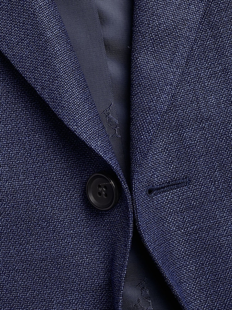 Charles Tyrwhitt Blue Slim Fit Slim Fit Italian Luxury Hopsack Jacket - Image 5 of 5