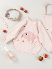 Done by Deer Pink Sleeved Pocket Bib Tiny Farm - Image 1 of 4