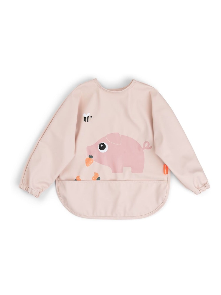 Done by Deer Pink Sleeved Pocket Bib Tiny Farm - Image 2 of 4