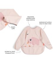 Done by Deer Pink Sleeved Pocket Bib Tiny Farm - Image 3 of 4