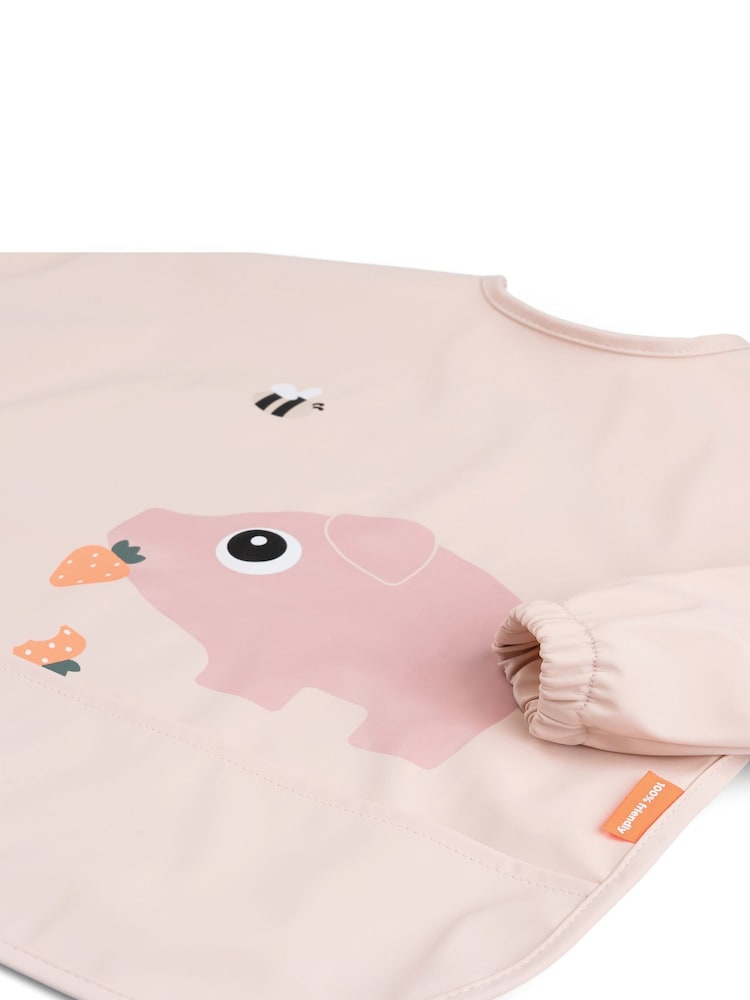 Done by Deer Pink Sleeved Pocket Bib Tiny Farm - Image 4 of 4