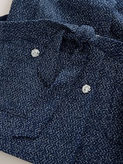Navy Fleck Boucle Belted Jacket - Image 8 of 8