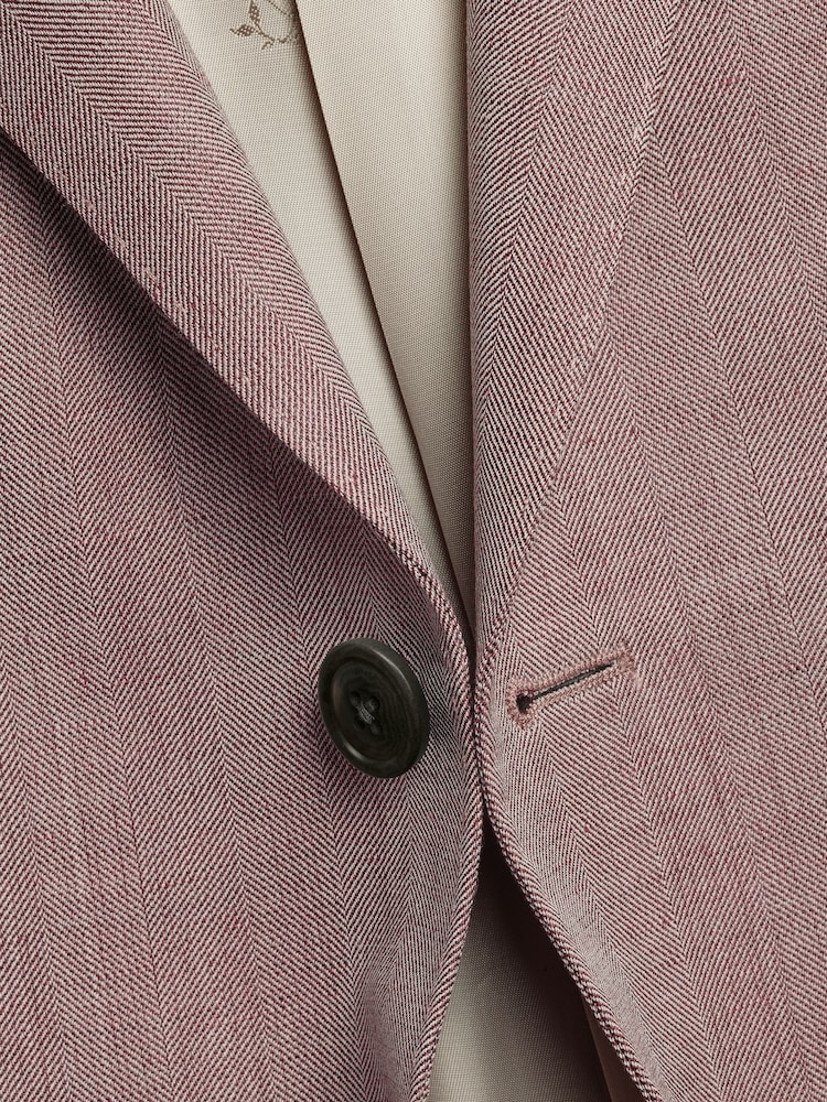 Charles Tyrwhitt Red Slim Fit Wool Silk Jacket - Image 5 of 5