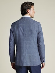 Charles Tyrwhitt Blue Slim Fit Wool Silk Jacket - Image 2 of 6
