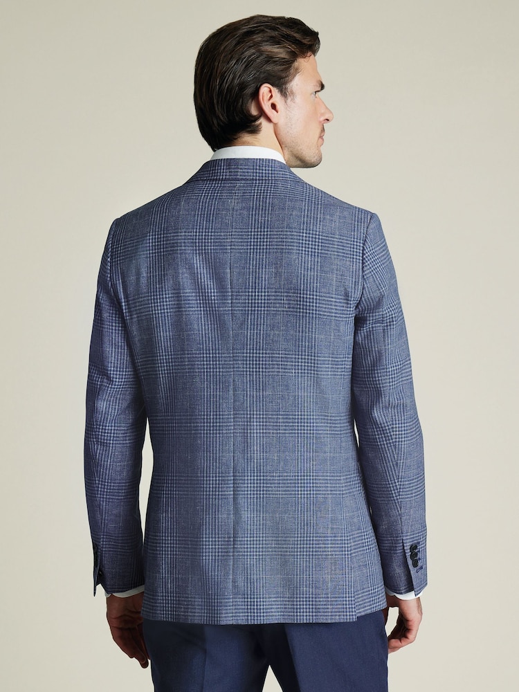 Charles Tyrwhitt Blue Slim Fit Wool Silk Jacket - Image 2 of 6
