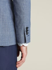 Charles Tyrwhitt Blue Slim Fit Wool Silk Jacket - Image 3 of 6