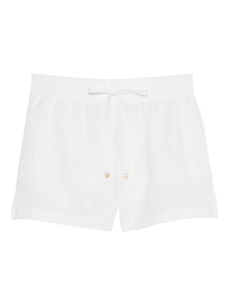 Victoria's Secret White Cotton/Linen Blend Cover-Up Shorts - Image 3 of 3