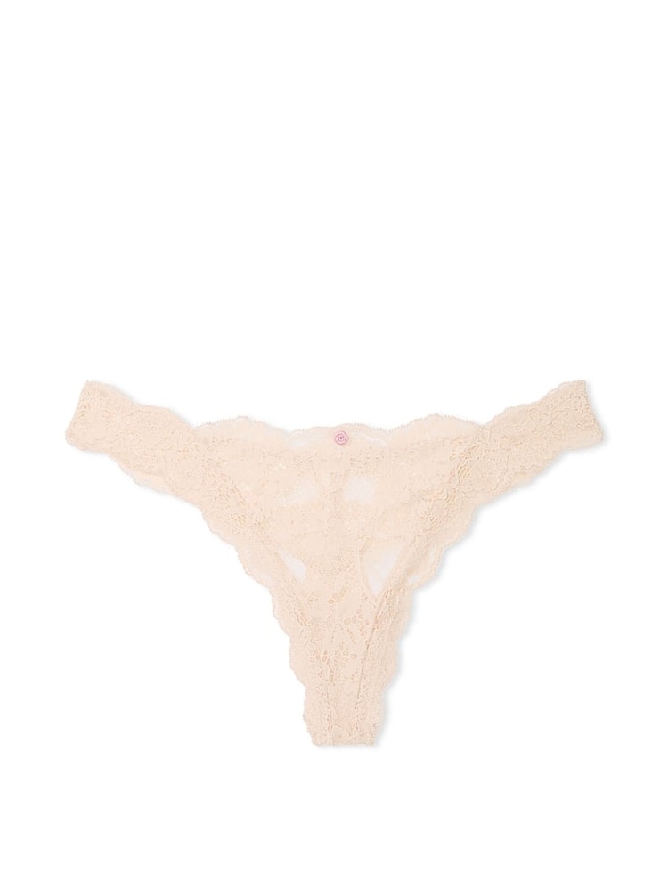 Victoria's Secret Marzipan Nude Thong Lace Knickers - Image 4 of 4