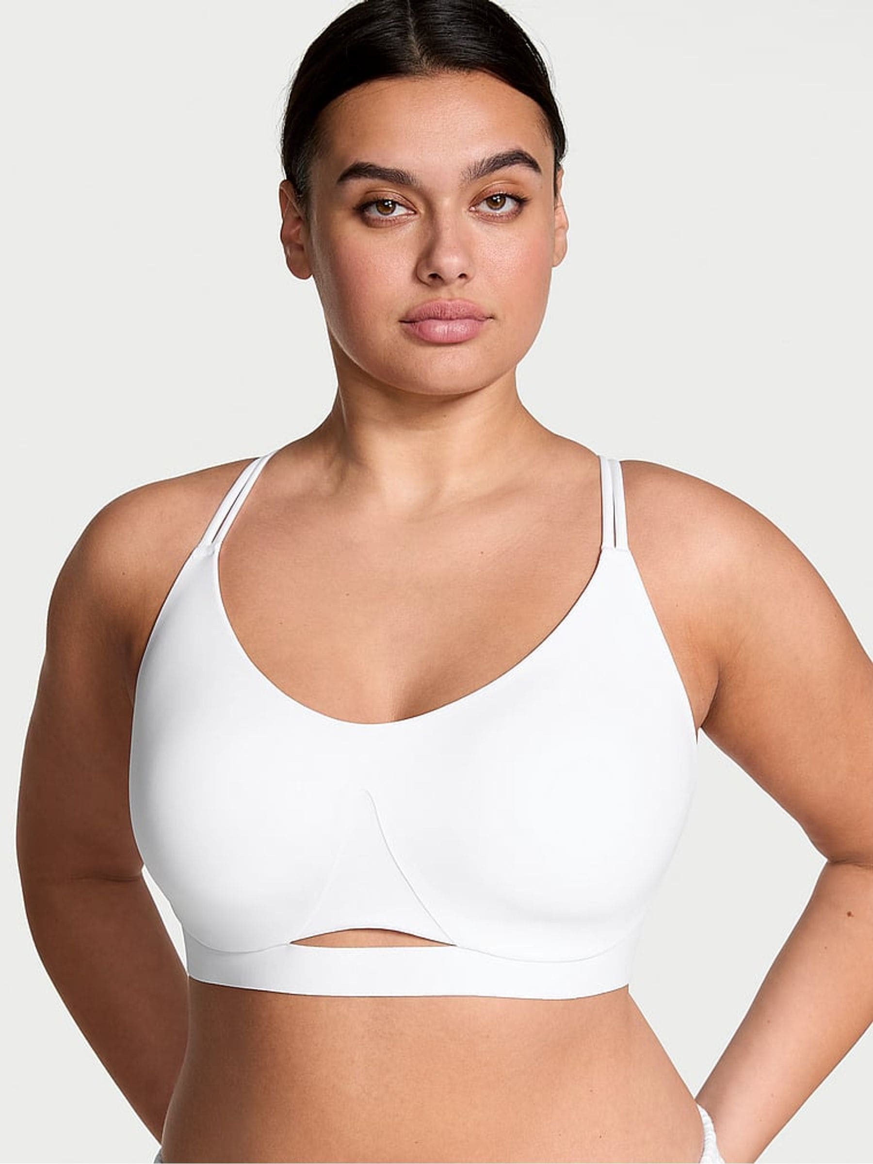 Victoria's Secret White Elevate Strappy Comfort Low Impact Sports Bra