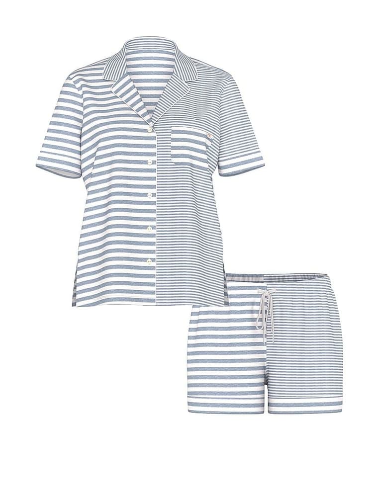 Victoria's Secret Medium Heather Grey & White Stripe Modal Short Pyjamas Set - Image 2 of 3 Victoria's Secret Medium Heather Grey & White Stripe Modal Short Pyjamas Set - Image 2 of 3