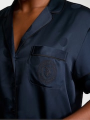 Victoria's Secret Dot Twilight Jacquard Blue Satin Short Pyjamas Set - Image 3 of 4