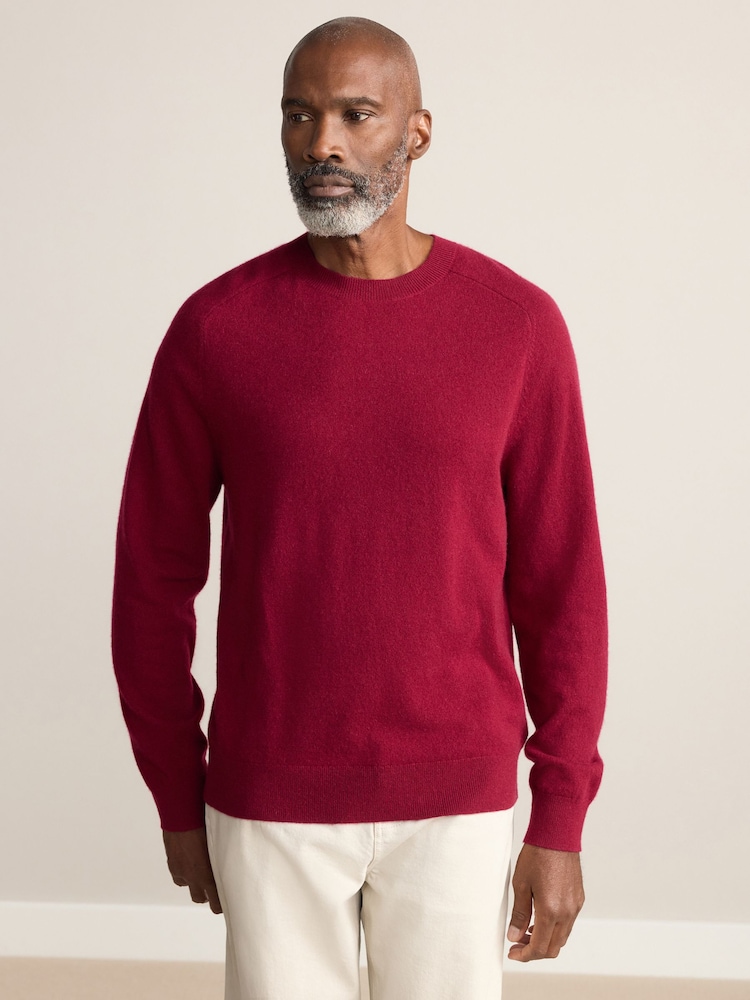 Red Regular Fit Signature 100% Cashmere Crew Neck Jumper - Image 1 of 5