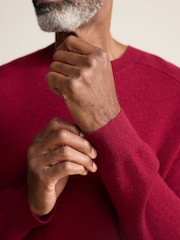 Red Regular Fit Signature 100% Cashmere Crew Neck Jumper - Image 4 of 5