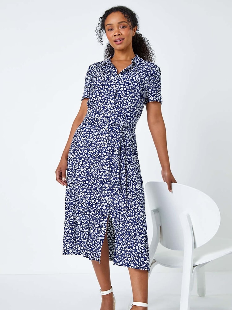 Roman Petite Ditsy Floral Print Shirt Dress - Imagen 1 de 5 Roman Petite Ditsy Floral Print Shirt Dress - Imagen 1 de 5
