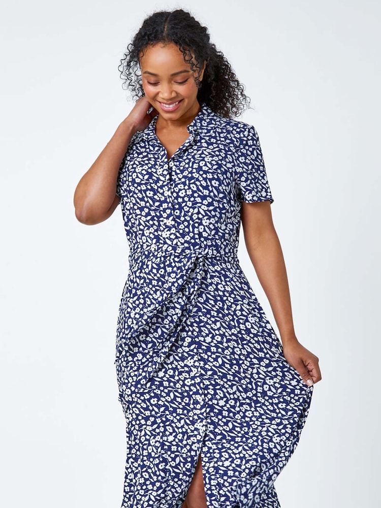 Roman Petite Ditsy Floral Print Shirt Dress - Imagen 2 de 5 Roman Petite Ditsy Floral Print Shirt Dress - Imagen 2 de 5