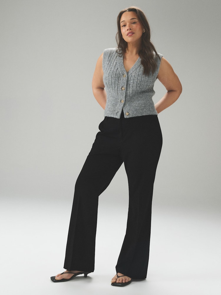 Negro - Tailored Hourglass Bootcut Trousers with Wool - Imagen 1 de 7